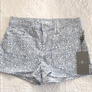 7 For All Mankind floral printed denim shorts 25